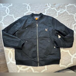NWOT Duluth Trading Co 40 Grit Black Twill Insulated Bomber Jacket